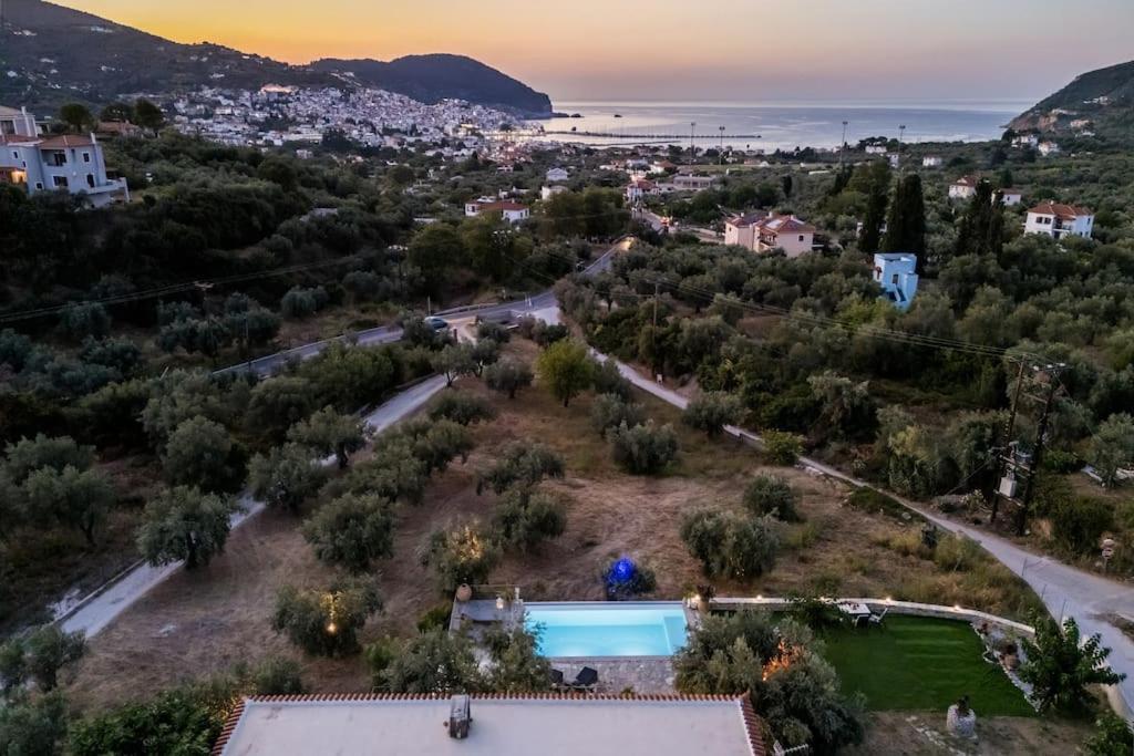 Skopelos Blue Heaven Pool Villa In Olive Grove Luaran gambar